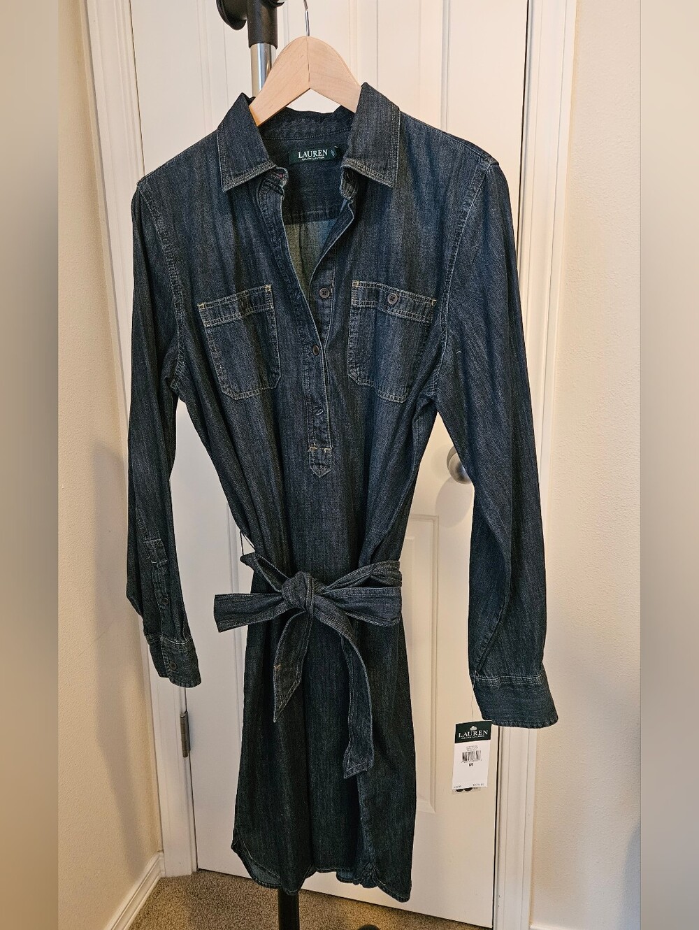Lauren Ralph Lauren Dark Denim Midi Shirt Dress